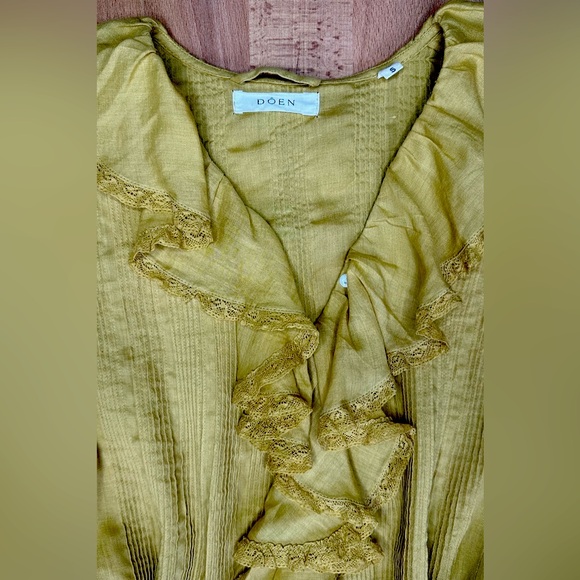 Doen mustard pintucked ruffle dress - Picture 11 of 11